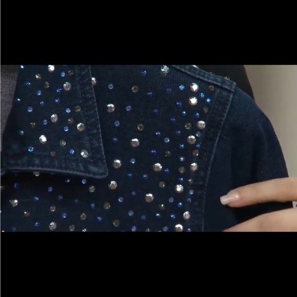 Navy Blue Jean Jacket By The Quacker Factory XL - Picture 8 of 9